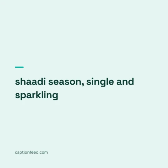 Desi Captions For Instagram card: shaadi season, single and sparkling