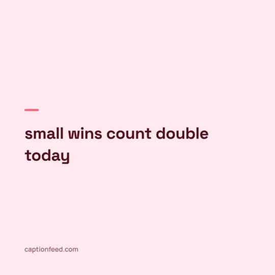Instagram Captions With Hashtags card: small wins count double today