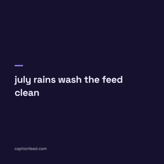 Instagram Captions For January card: july rains wash the feed clean
