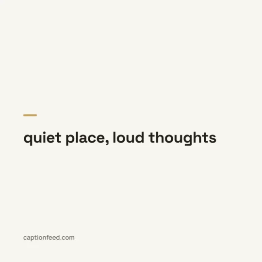 Captions For Museum Pictures card: quiet place, loud thoughts
