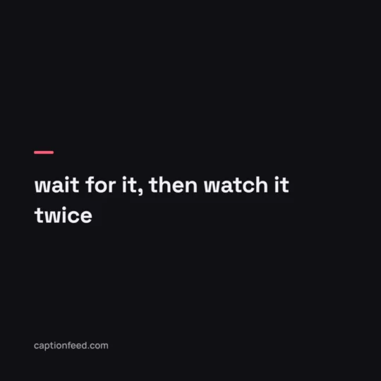 Reel Captions For Instagram card: wait for it, then watch it twice